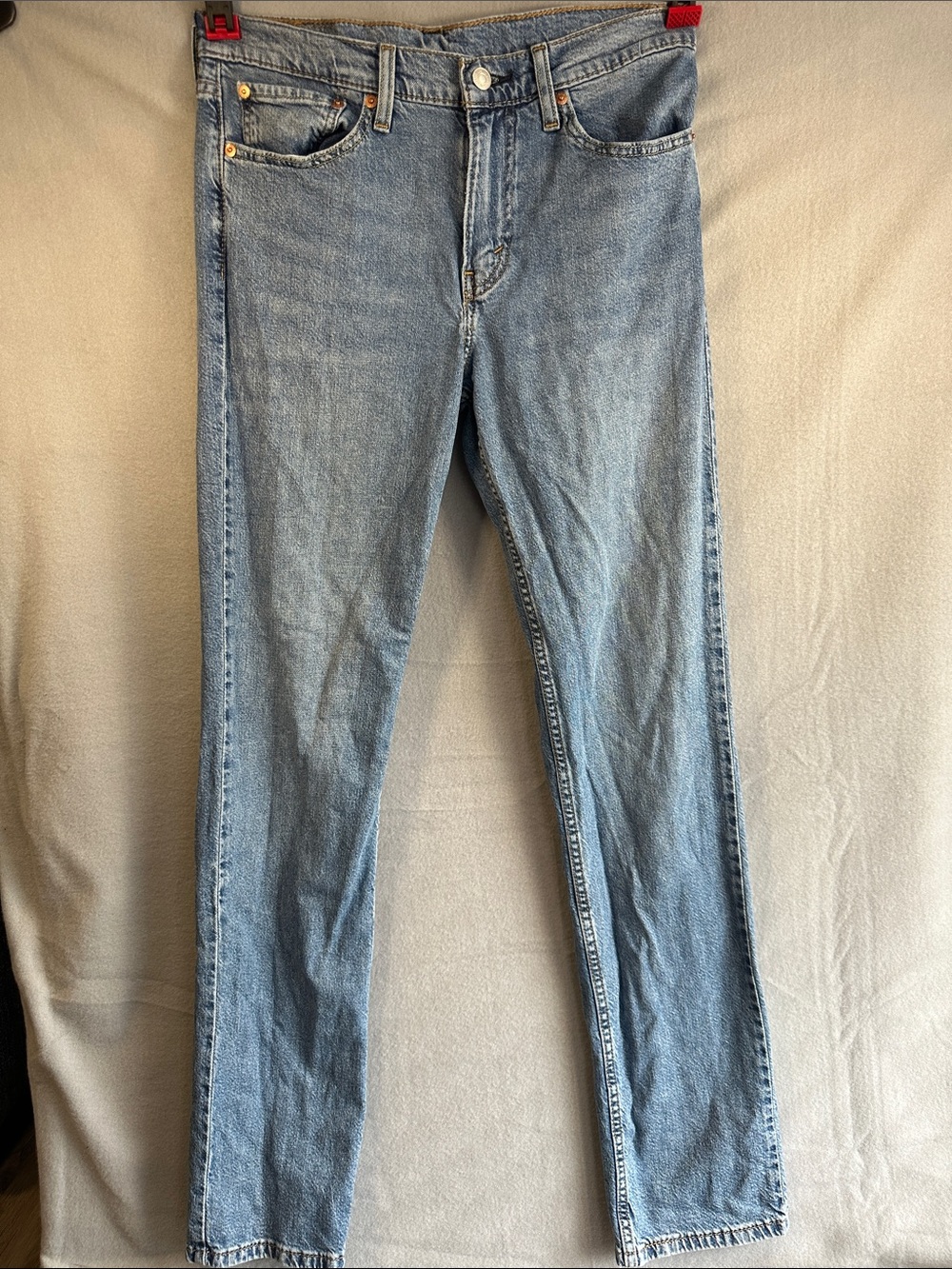 Men's Light Blue Slim Straight Jeans